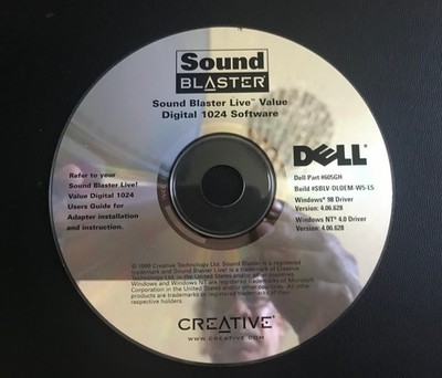 Dell Sound Blaster Live! Value Digital 1024 Software CD-ROM #605GH