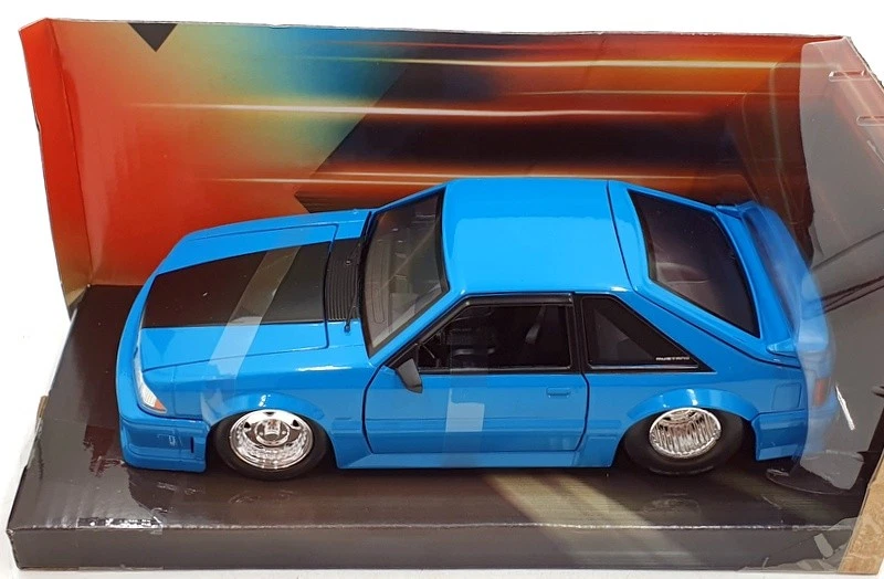 Ford Mustang GT 1989 rápido y furioso fundido a presión escala 1/24 Jada 34922 - azul Foto 4 de 4