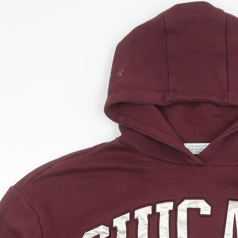 Primark Girls Red Chicago Pullover Hoodie 11-12 Years Cotton Blend image 9