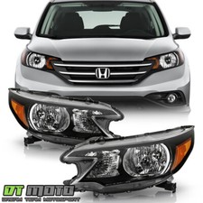 For 2012 2013 2014 Honda Cr-v Black Headlights Headlamps Replacement Left+right