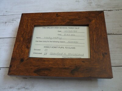 9x7inch reproduction hill valley tardy slip marty mcfly back to the future