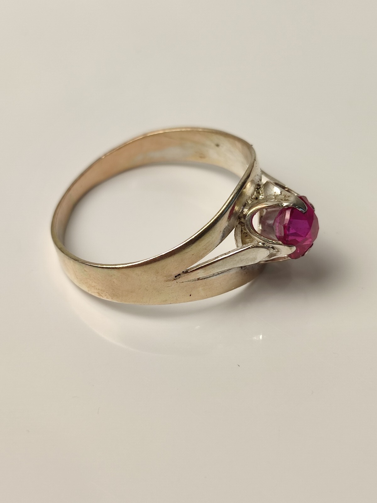 Ruby Ring Silver Soviet 875 Sterling Silver Ussr … - image 5