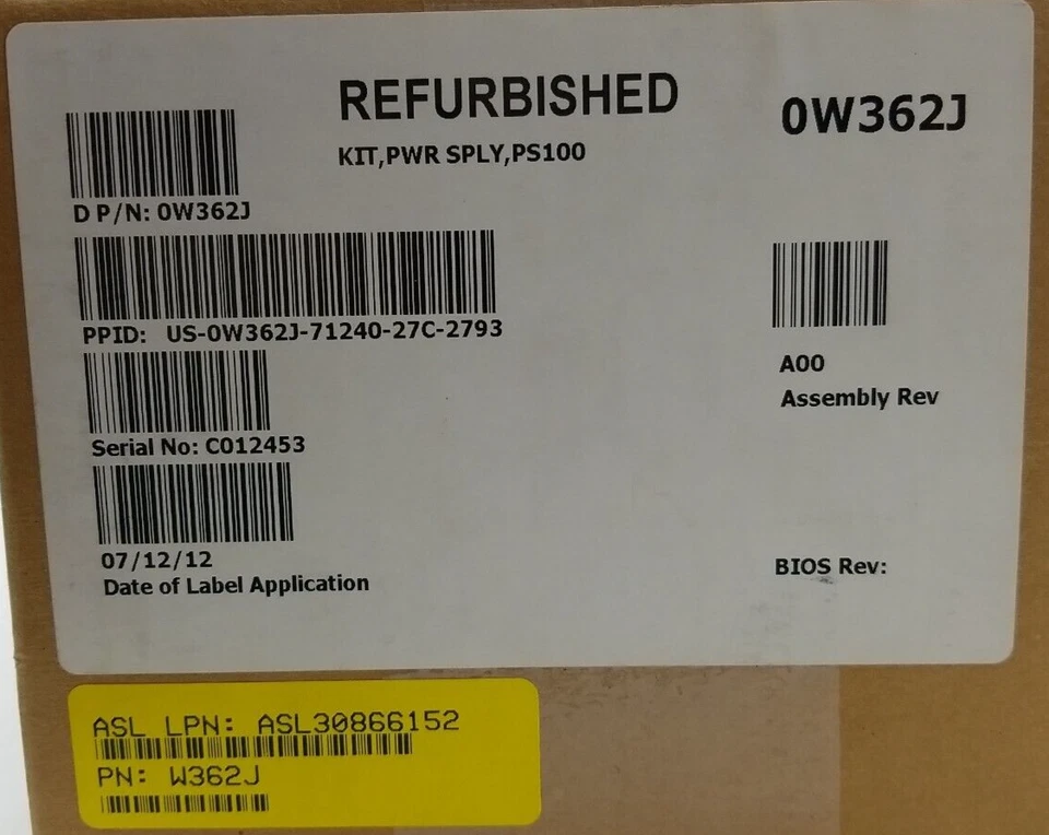 Dell Equallogic Power Supply PS100E W362J - Image 2 of 3