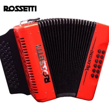 Rossetti Pro Series VALENTINO GCF - Sol 31 Button Diatonic Accordion Red w/ Case