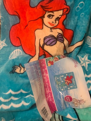 Disney Princess Little Mermaid Baby Raschel Throw 43.5x55 in. Super Soft. NWT. - Picture 2 of 3