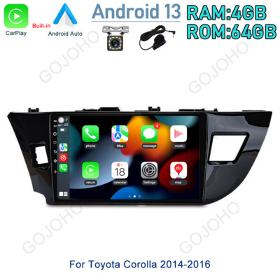 For Toyota Corolla 2014-2016 Radio CarPlay Car Stereo 4+64GB Android 13 GPS Navi