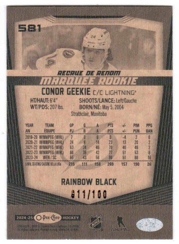 24/25 2024 O-PEE-CHEE OPC MARQUEE ROOKIE RAINBOW BLACK CARDS 541-600 U-Pick List - Picture 16 of 24