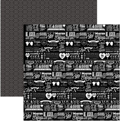 Something Blue - Mr & Mrs, wedding DS scrapbook paper - Kaisercraft P1523