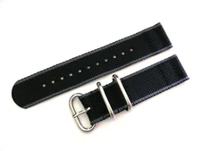 NATO ® EDGE™ 2pc Grey watch band Military Diver strap Heavy Nylon UTC IW SUISSE