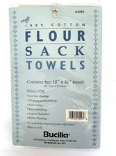 Bucilla Blank White 100 Cotton Craft Flour Sack Towels Pkg of 2 18" x 36"