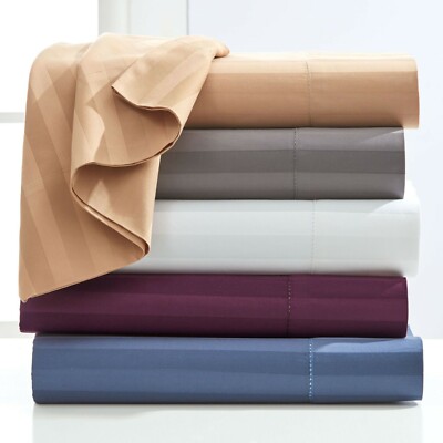 Hotel Bedding Sheet Set 4 PCs OR 6 PCs Extra Deep Pocket King Size Stripe Colors