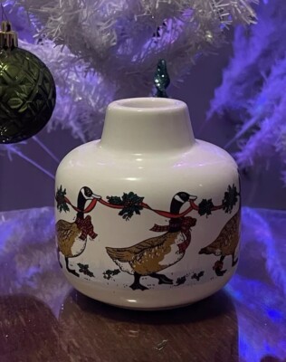Ball Ornament Candlestick Tealight Holders  Ceramic Duck Decoration   