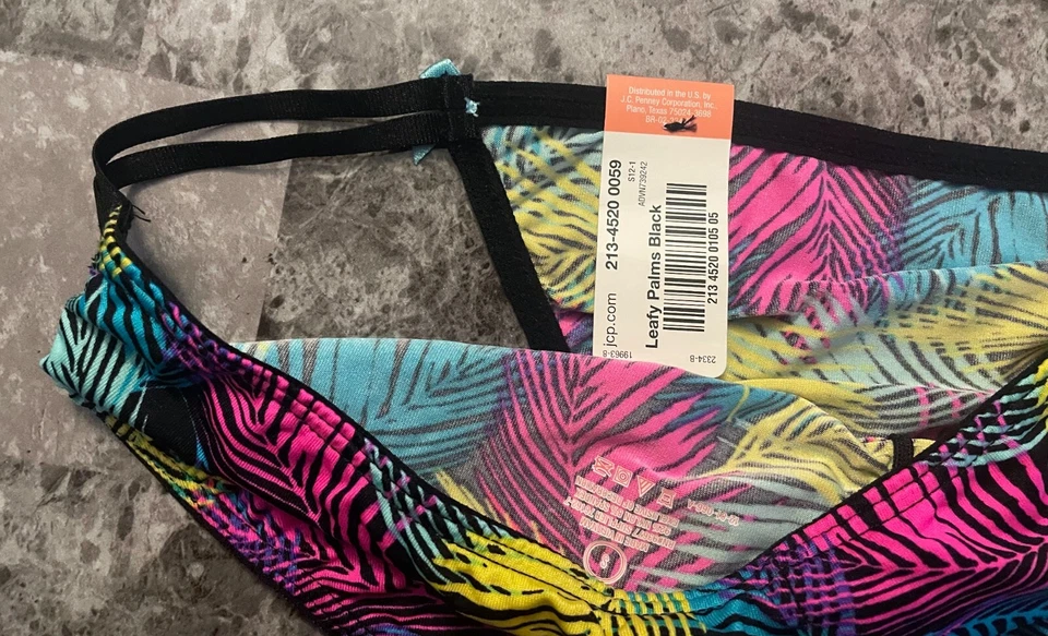 NUEVO CON ETIQUETAS BRAGAS DE BIKINI FLIRTITUDE S ROSA LISO AMARILLO AQUA PALM RARAS TIRAS Foto 4 de 4