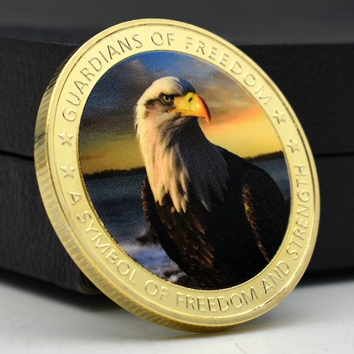 Animal Golden Challenge Coin US National Bird Bald Eagle Commemorative Medal - Picture 8 of 12