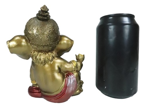 Vastu Hindu Elephant God Baby Ganesha Ganapati Holding Lotus Flower Figurine - 第 7/10 張圖片