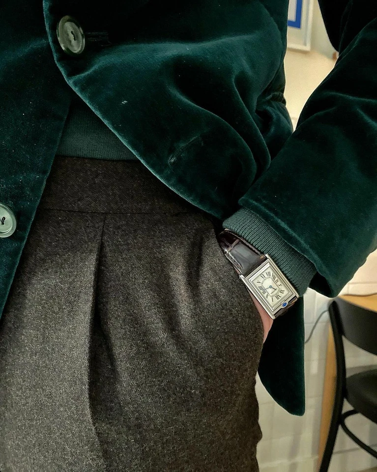 Vintage Velvet Suit Green Tuxedo Dinner Jacket Notch Lapel Style Custom Blazer - Image 4 of 4