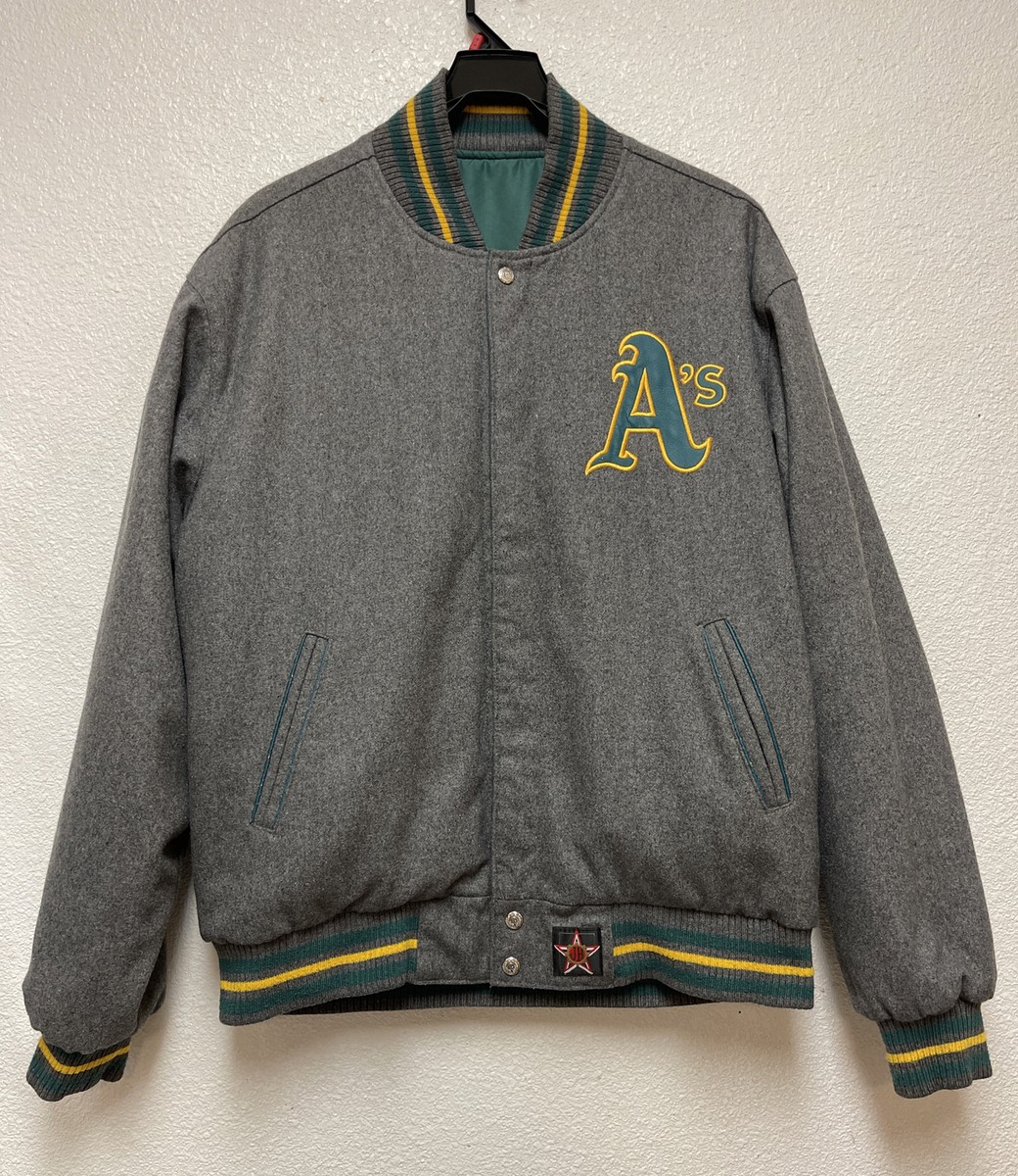 VINTAGE MLB OAKLAND ATHLETICS A'S Reversible VARSITY JACKET