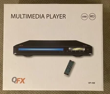 QFX VP-109: Multimedia DVD Player w/ RCA Cables & Remote Control - Black