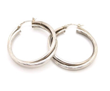 Large Vintage Sterling Silver 925 Double Hoop Earrings Statement Jewelry Present