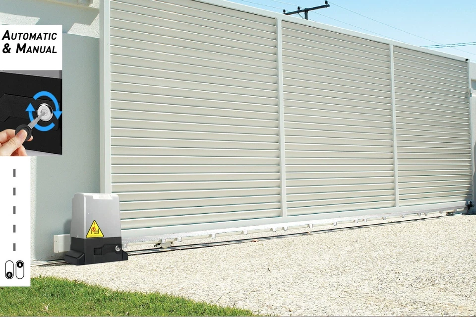 Abridor automático de puertas correderas 1800 lb accionado por rack con 2 controles remotos y kit completo Foto 4 de 4