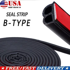 16ft Car Door Weatherstrip Bonnet Edge Moulding Trim B Shape Rubber Seal Strip/