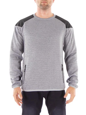 Brunotti Sweatpulli Haut Pull-Over Novi Col Rond Gris Poches - Photo 1/2