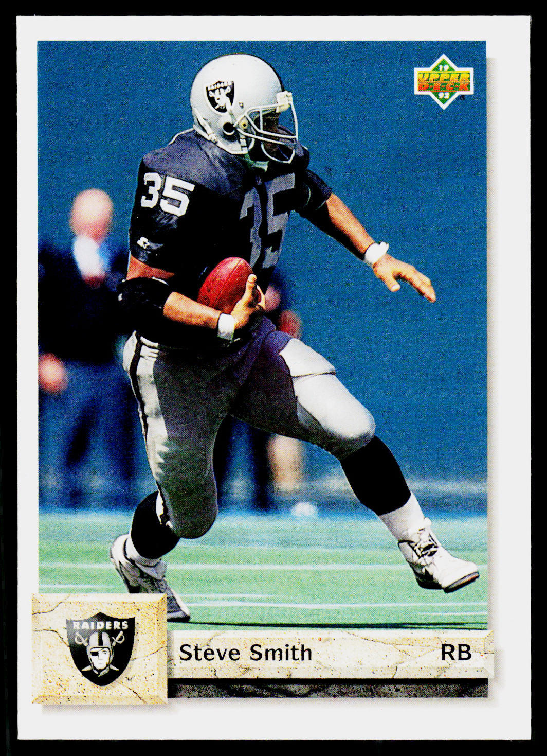 Steve Smith, 1992 Upper Deck Football Card, #490, Los Angeles Raiders,