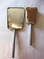 Vintage hand mirror and brush Art Deco