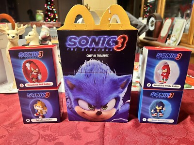2024 MCDONALD'S SONIC 4 SET HAPPY MEAL BOX INCLUDED GREAT VALUE