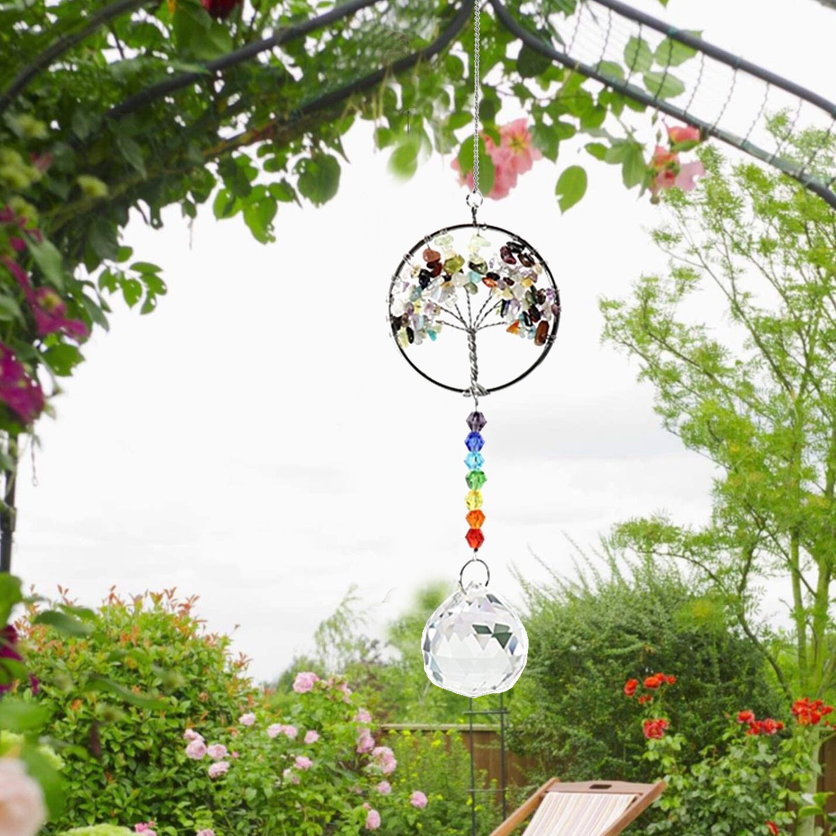Albero della vita Suncatcher di cristallo prismi acchiappasole sole