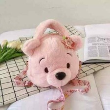 DisneySoft cartoon cute pink bear plush bag Shoulder Bags Gift