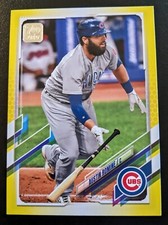 2021 Topps Series 2 Baseball Austin Romine Yellow Parallel #342 Chicago Cubs