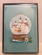 Christmas Cards Glitter Snow Globe Singing Snowmen & Fox 16 Cards 17 Envelopes