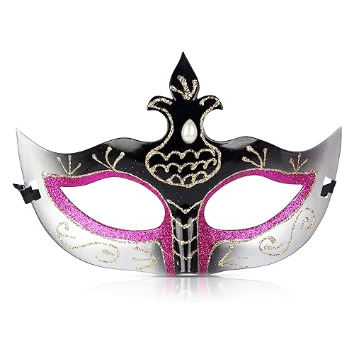 Harlequin Mask Venetian Party Mask -Safari Animal Half Mask - One Size Fits All - Picture 7 of 7