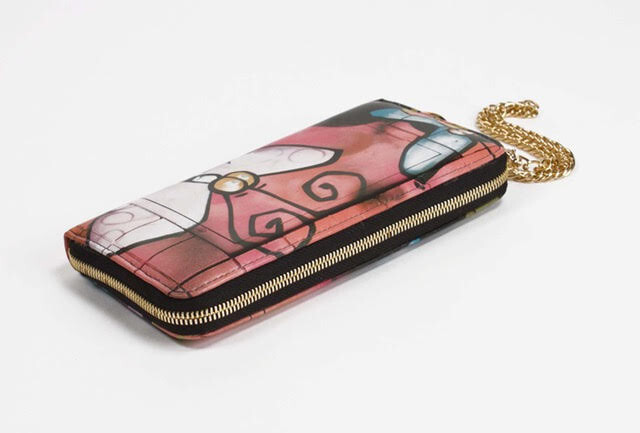 Genuine leather women wallet with stylish street art design-image