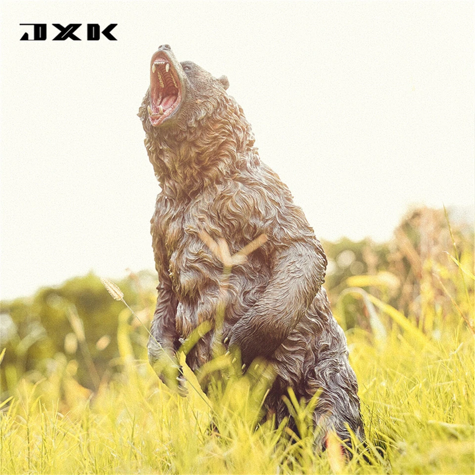 JXK 1/6 Fierce Brown Bear Figure Animal Model Scene GK Decoration Gift Toys New - Image 4 of 4