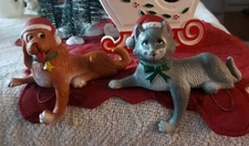 Vtg Dog Shelf Sitter & Cat Shelf Sitters Sun Hill Industries Inc. 1982 Hong Kong