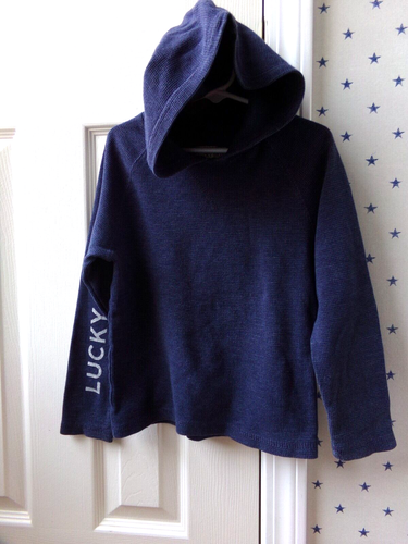 Boys LUCKY BRAND Sweatshirt Hoodie Shirt Size 6 Blue Thermal Waffle Weave $98 - Picture 2 of 15