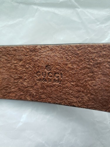 NEW Authentic GUCCI Tiger Head Brown Leather Buckle Bracelet Brown - Picture 11 of 12