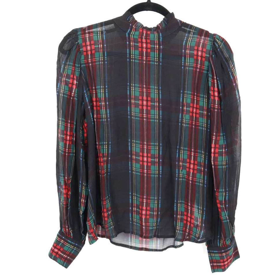 J. Top Crew Stewart Tartán Gasa Mujer S Negro Vacaciones Preppy Fiesta Carrera Nuevo con Etiquetas Foto 2 de 4