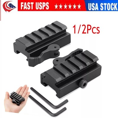 1/2PC 5-Slot Picatinny QR QD 1/2''Riser Mount Quick Release 20mm Picatinny Rail