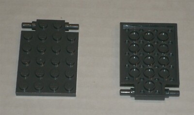 LEGO NEW 4x5 Dark Stone Grey Plate Trap Door (2x) 4595710 4592603 Brick 92099