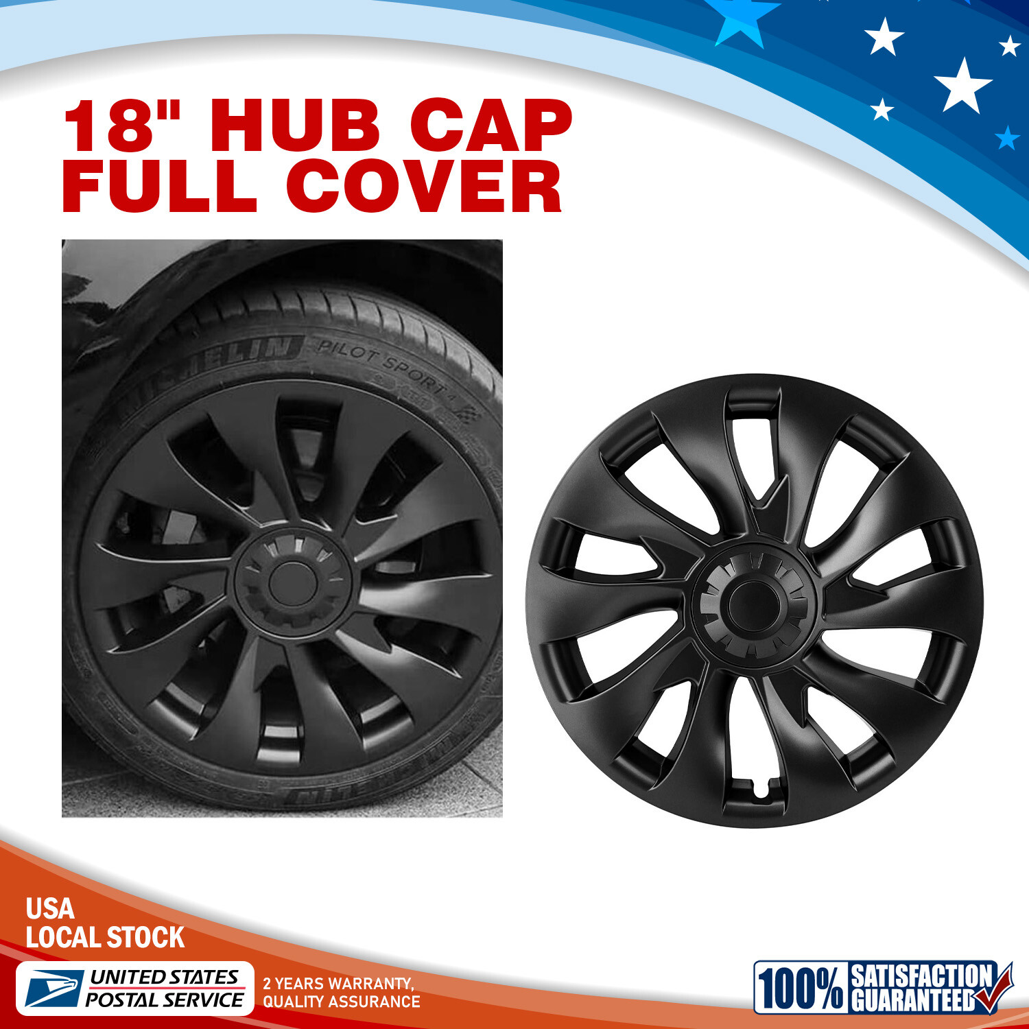 Car Wheel Center Cap Rim Hub Cover For Model 3 2021-22 18
