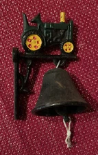 Vintage Cast  Iron 5” Wall Mount Green Tractor Dinner Bell John Deere Green