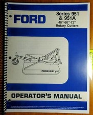 Ford 951 951a 48 60 72 Rotary Cutter Mower 1988-89 Owner Operator Manual 1187