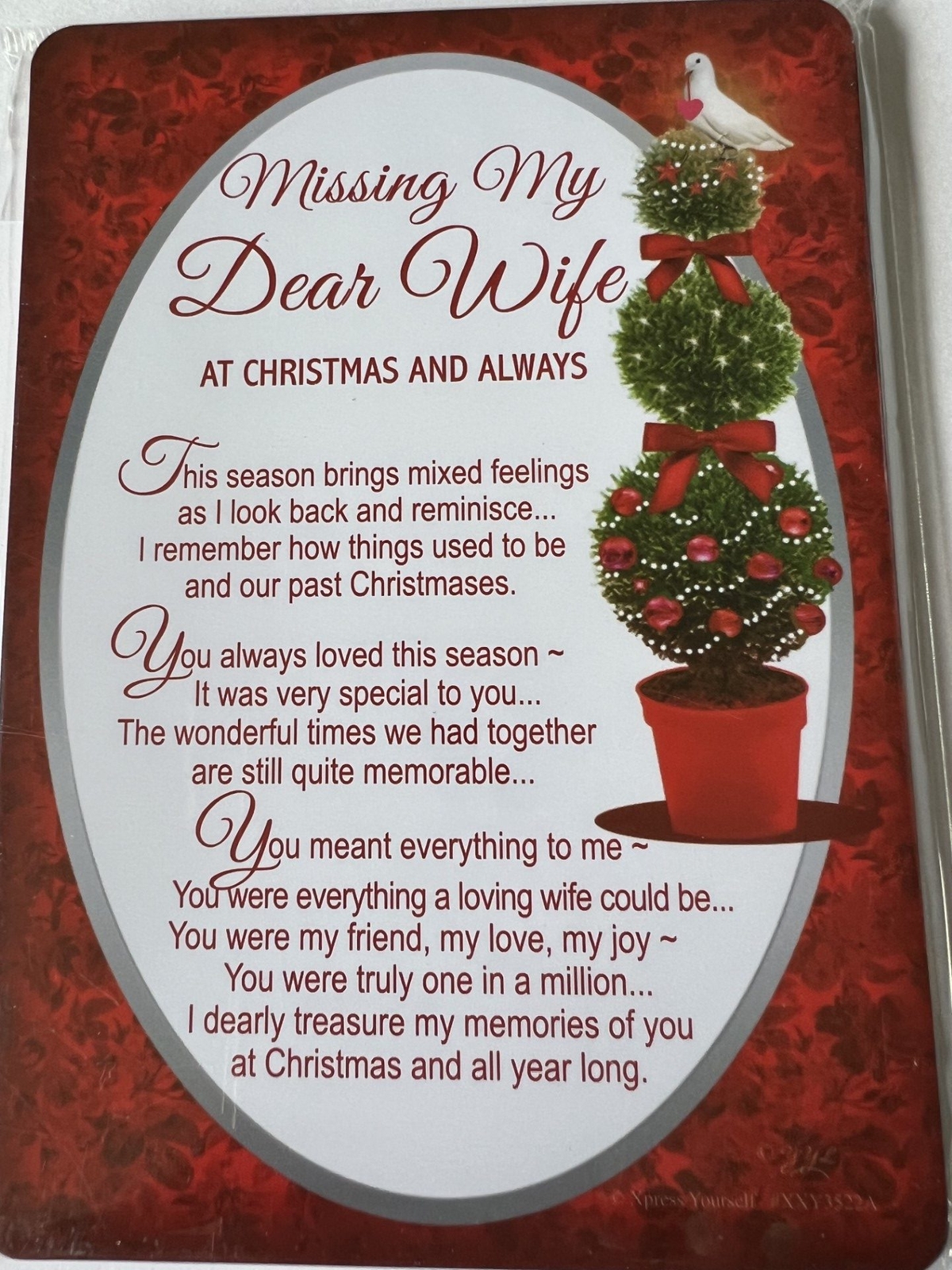 Wife Christmas Graveside Memorial Verse Keepsake