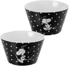 Peanuts Snoopy - Müslischale Schüssel Schale Schwarz mit Punkten aus Porzellan 5