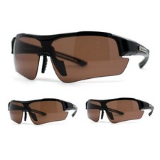 Mens 90s Wrap Baseball Half Rim Sport Driving HD Lens Sunglasses