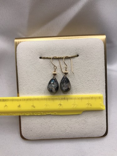 14K Gold Natural Opal Earrings Briolette Handmade Natural Gemstones SET 1 - Picture 9 of 10