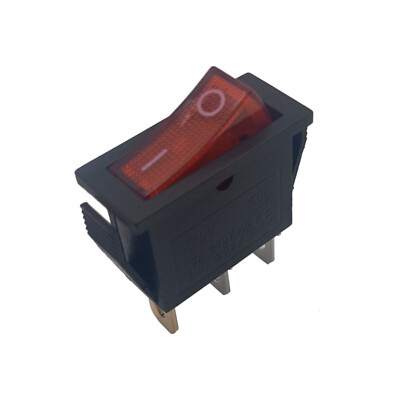 KCD3 On Off Switch AC 15A 250V 20A 125V 3 Pin 2 Position I/O Red Light Rocker